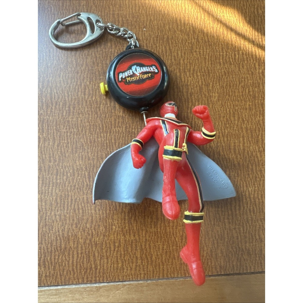 RARE 2006 Power Rangers Mystic Force‎ Red Ranger Action Key Chain Soaring Figure